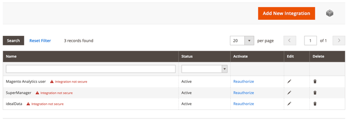 Magento: Add new integration
