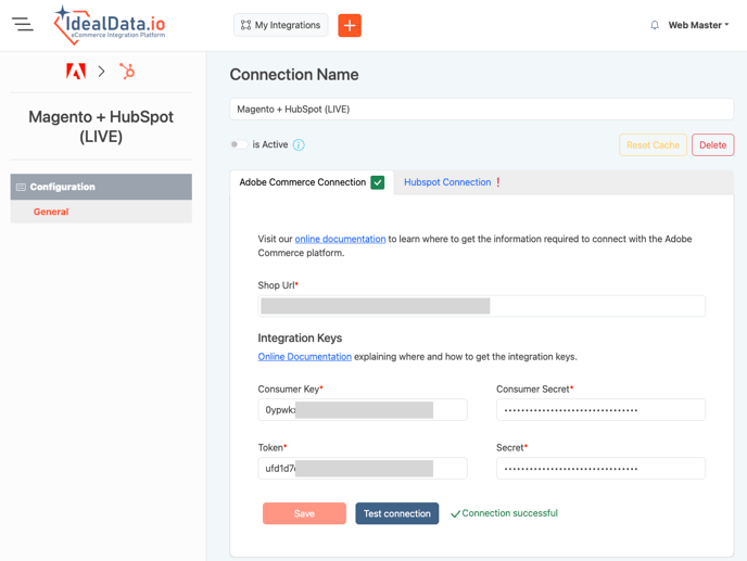 Connected to Magento